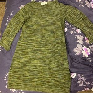 Green Full Sleeved Sweater Dress
